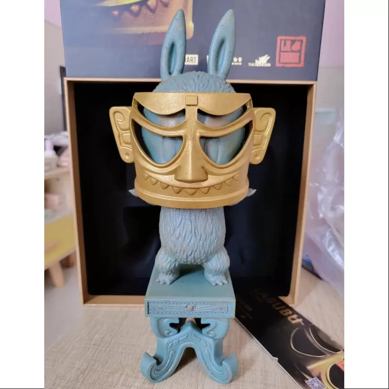 Labubu Die Monster X Sanxingdui Archäologie Glod Maske LIMITED Labubu Die Monster X Sanxingdui Archäologie Glod Maske LIMITED